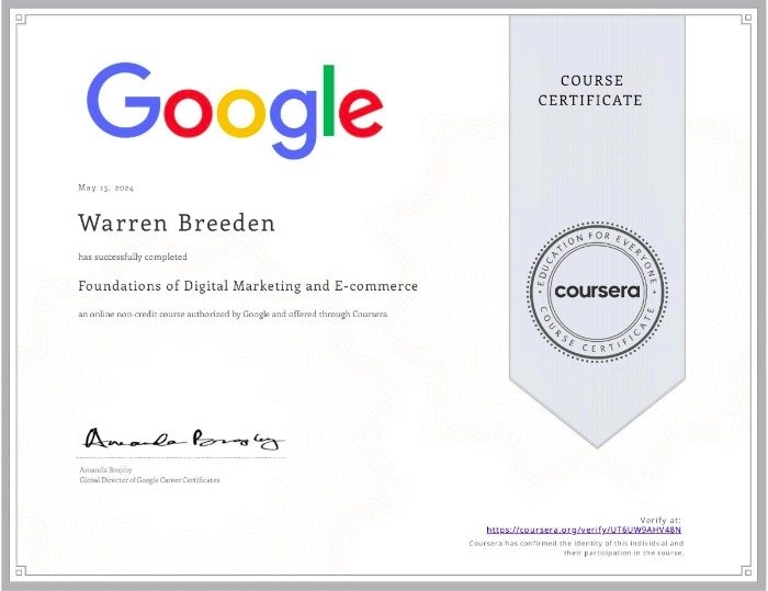 Google Attract and Engage Customers with Digital Marketing badge