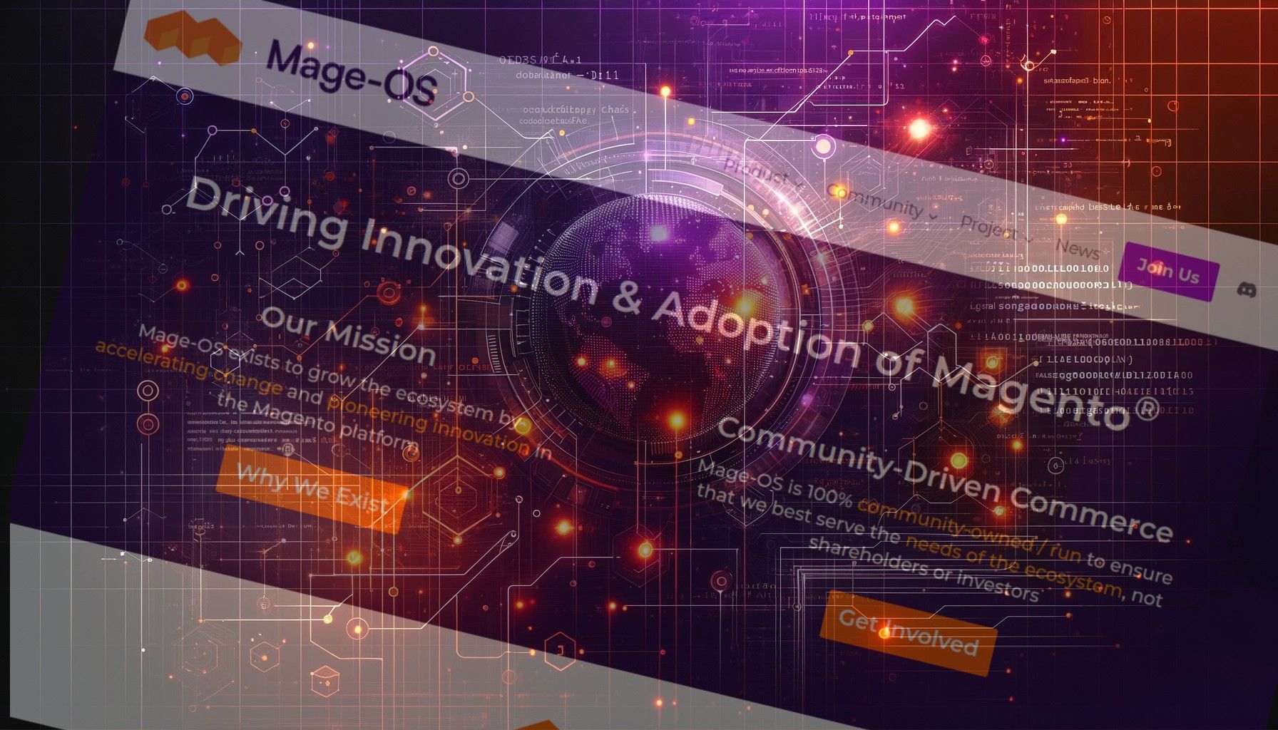 Screen cap of the Mage-OS homepage.