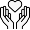 An icon of two hands holding up a heart